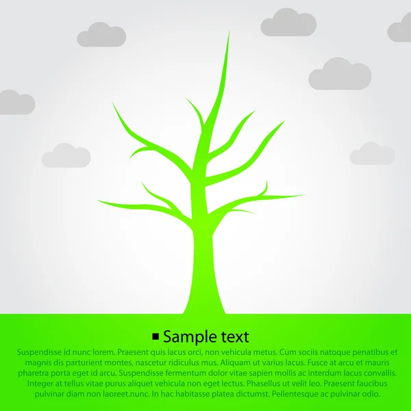 Ağaç simgesi tasarım, yeşil ağaç siluet arka plan — Stok Vektör