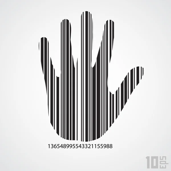 Código de barras na palma —  Vetores de Stock