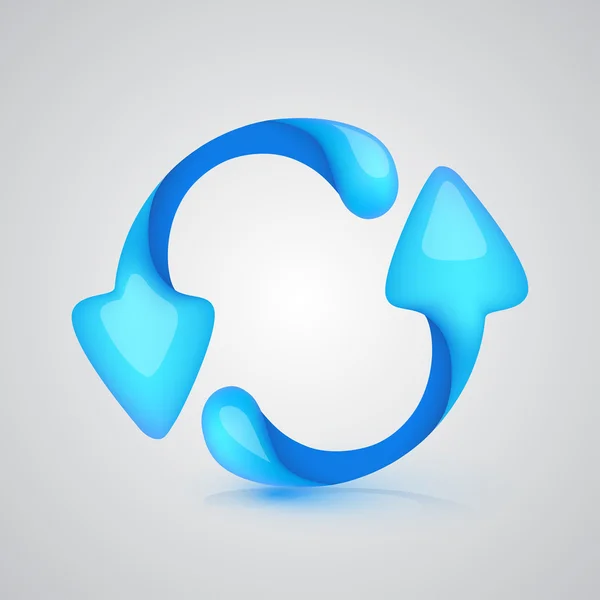 Icono vectorial refrescar azul — Vector de stock