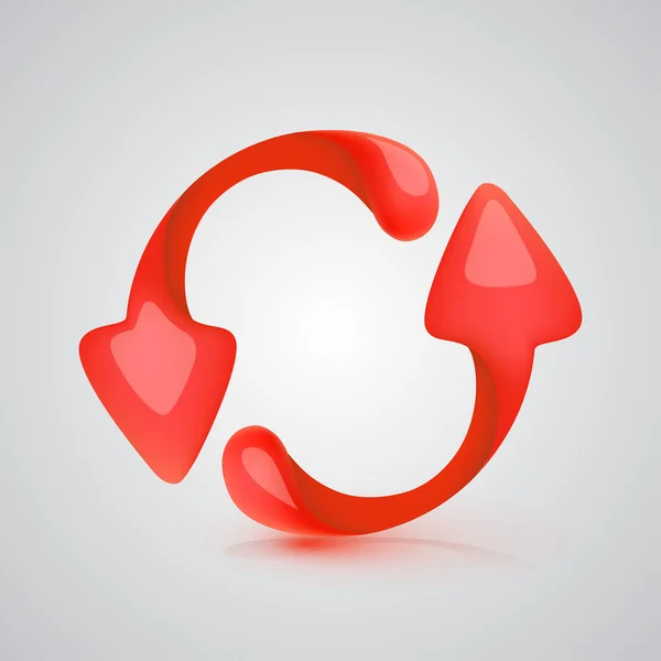 Vector icono actualizar rojo — Vector de stock