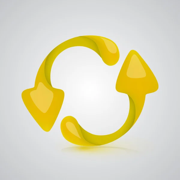 Vector icon refresh yellow — Stock Vector