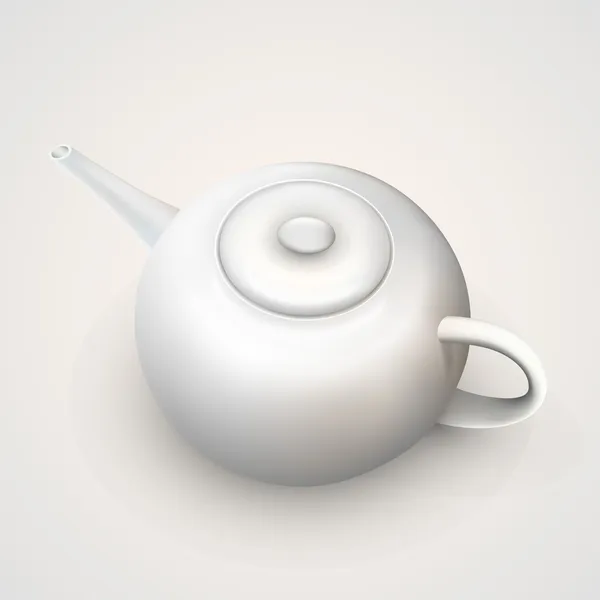 Bright white teapot — Stock Vector