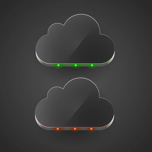 Cloud computing technologie concept geleid wolk vectorillustratie. — Stockvector