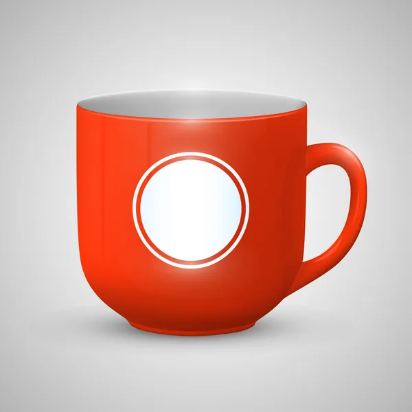 Mug with space for text color red — Stock Vector