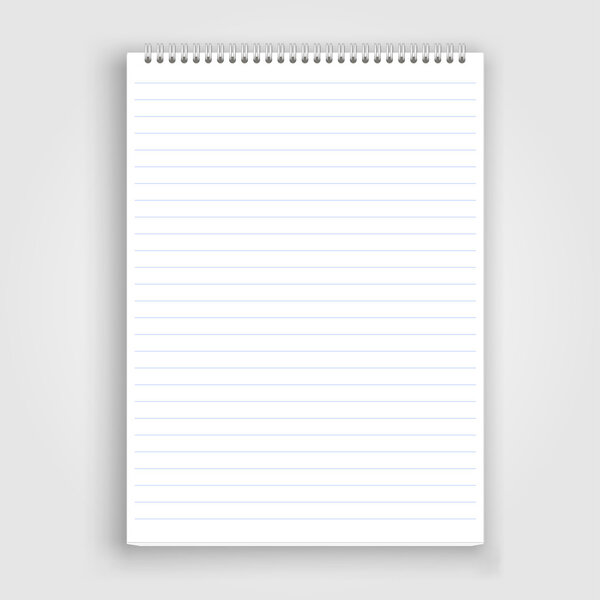 Пустой реалистичный спиральный блокнот
