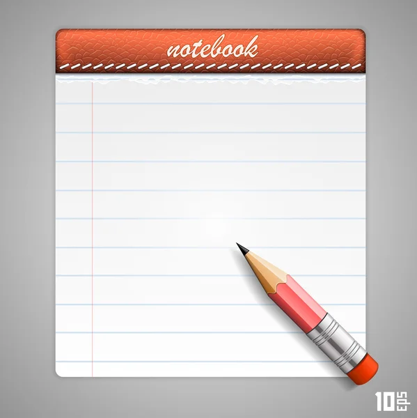 Leather notepad vector — Stock Vector