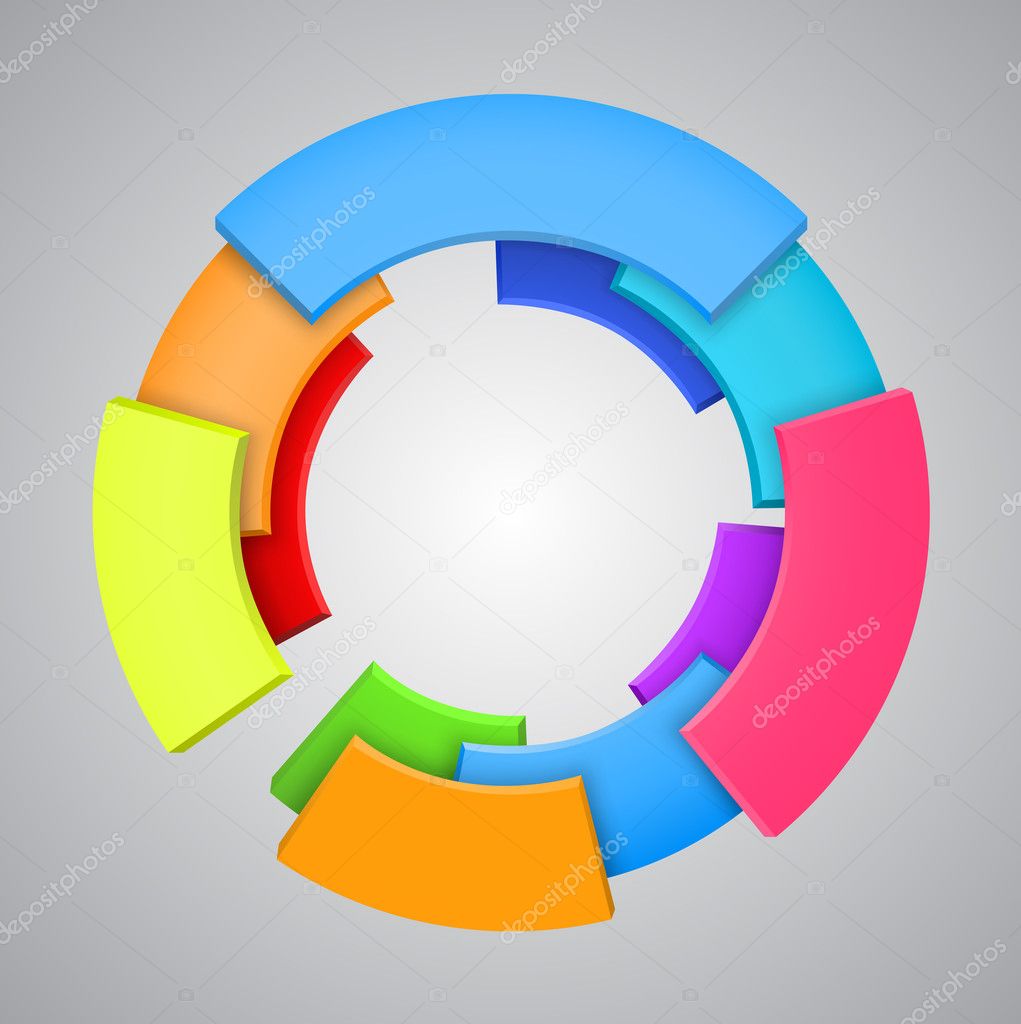 Vector Illustration of abstract colorful 3d rainbow, logo design