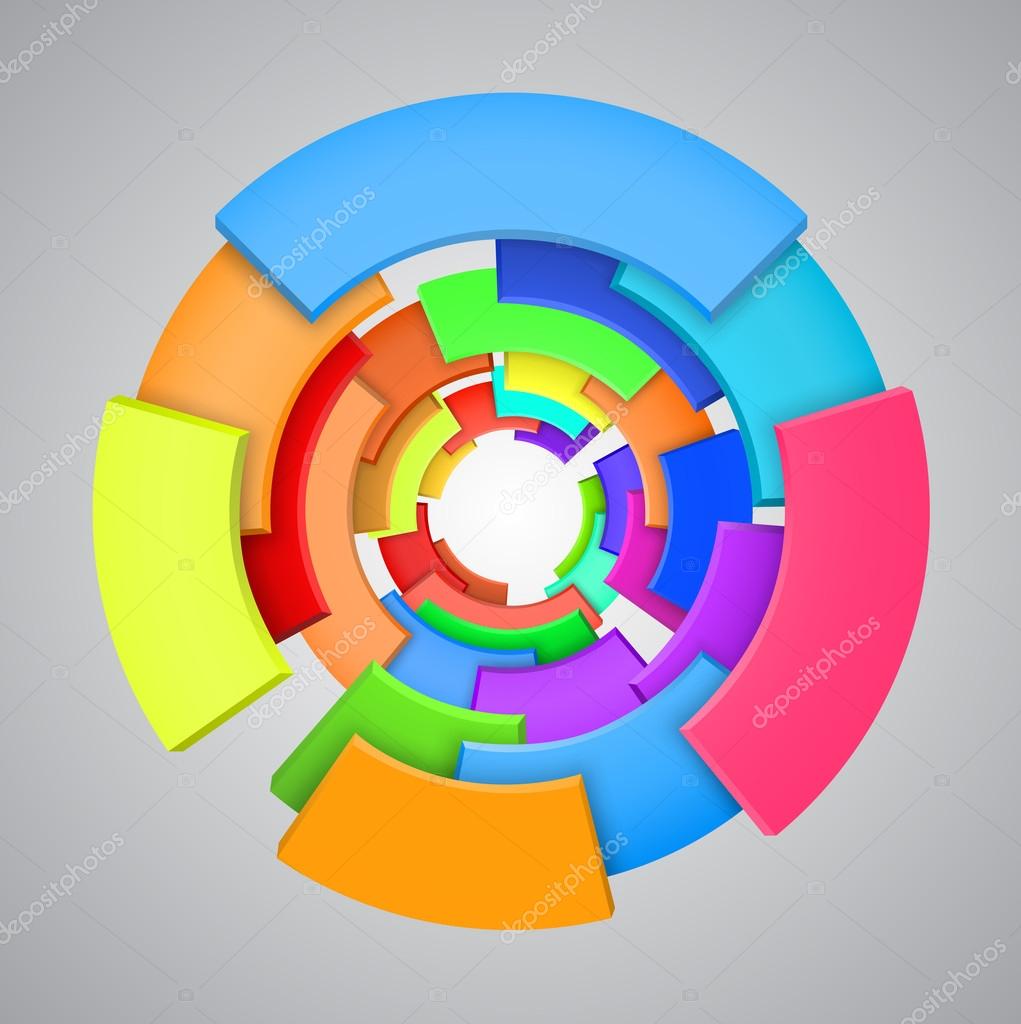 Vector Illustration of abstract colorful 3d rainbow, logo design