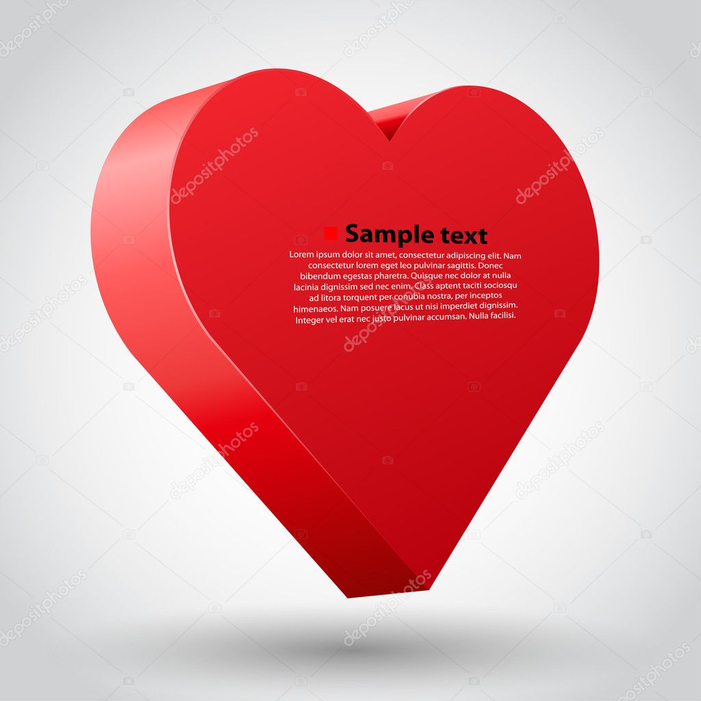 A Big Red 3d Heart vector illustration