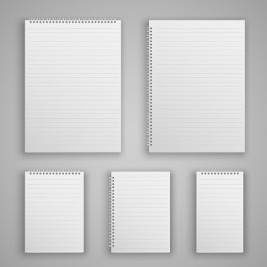 boş gerçekçi spiral not defteri notebook ayarla