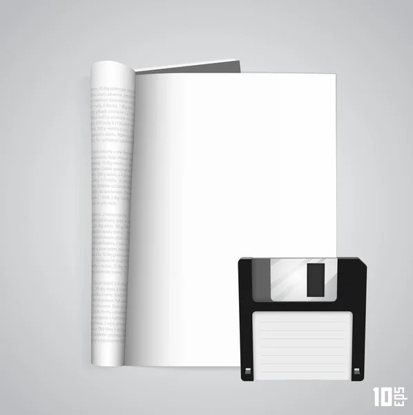 Открыть бумажный журнал Floppy — стоковый вектор