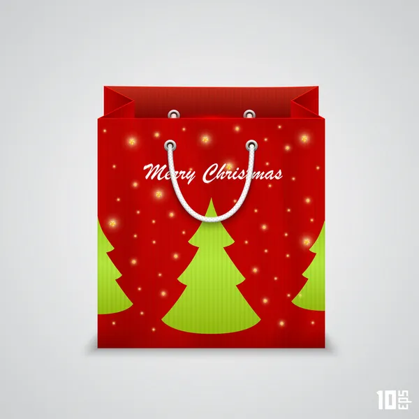 Christmas paper bag — Stock Vector