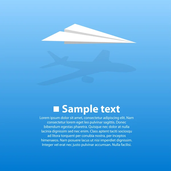 Avion en papier avec l'ombre — Image vectorielle