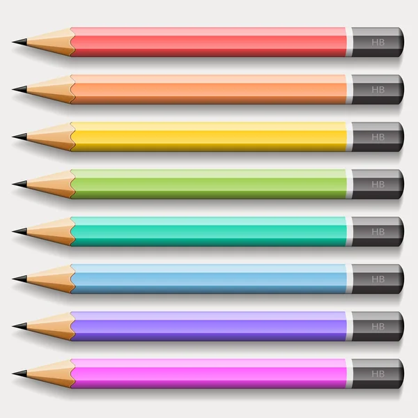 Collection of pencils — Stock Vector