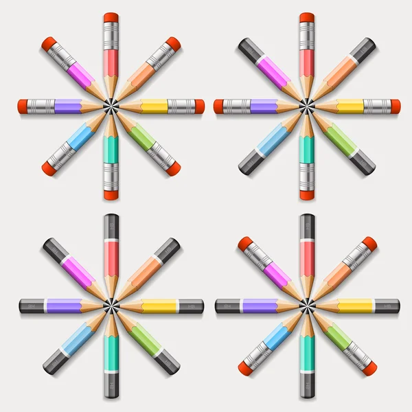 Cercle de crayons — Image vectorielle