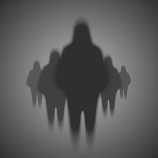 Silhouette of people ghosts — Stock Vector