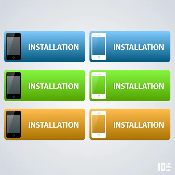 Banderas vectoriales - instalación de botón de teléfono — Archivo Imágenes Vectoriales
