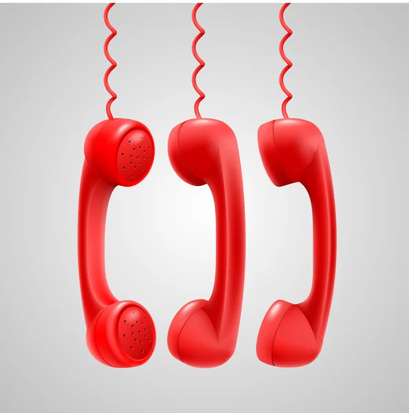 Висячие красные телефоны — стоковый вектор