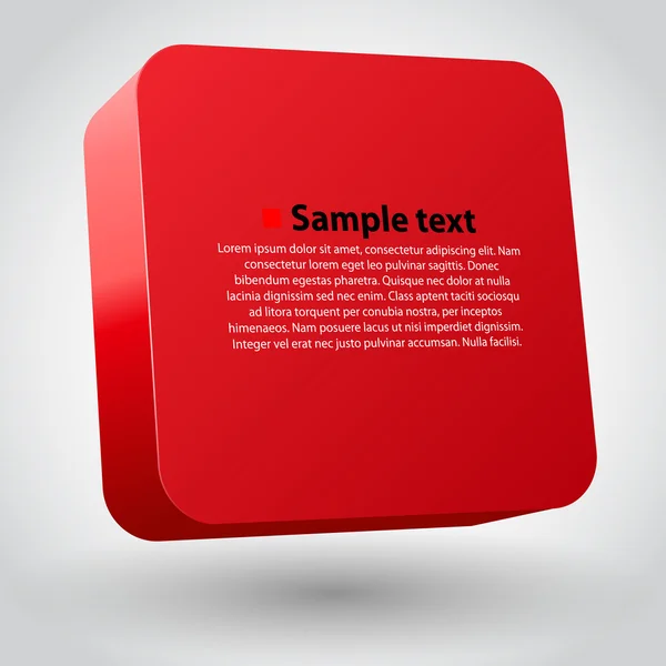 Vector afbeelding van 3D-plein. rode variant — Stockvector