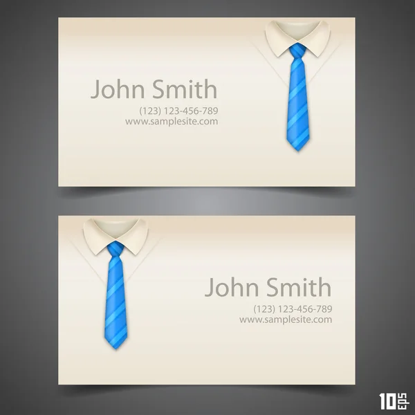 Shirt and tie vector business card — Stock Vector