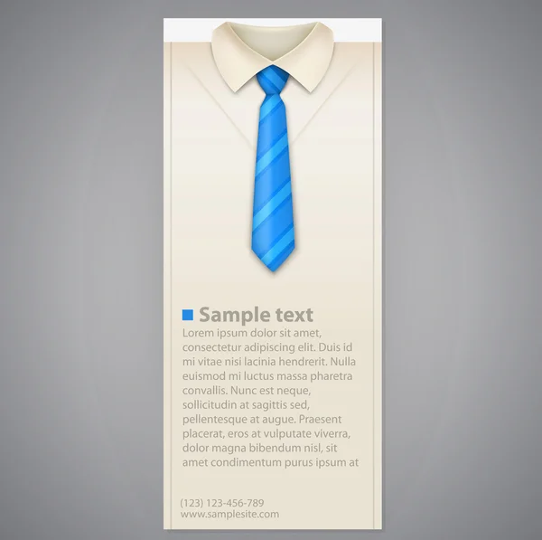 Shirt and tie vector vertical business card — Stock Vector