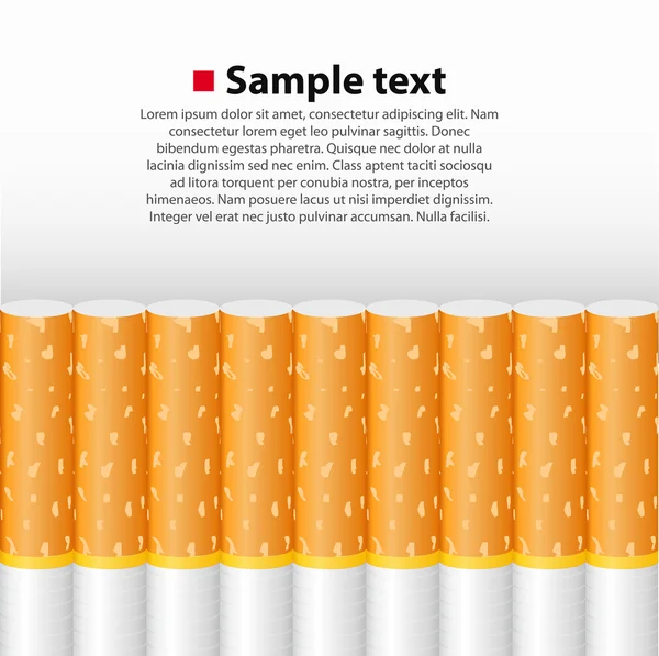 Sigarette rangée fond . — Image vectorielle
