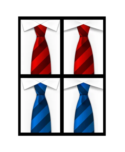 Gravata vermelho azul fundo — Vetor de Stock