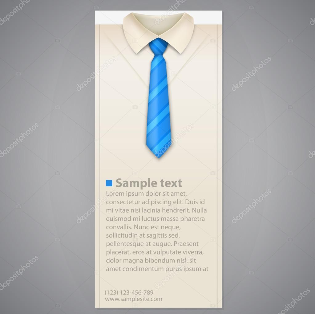 Shirt and tie vector vertical business card