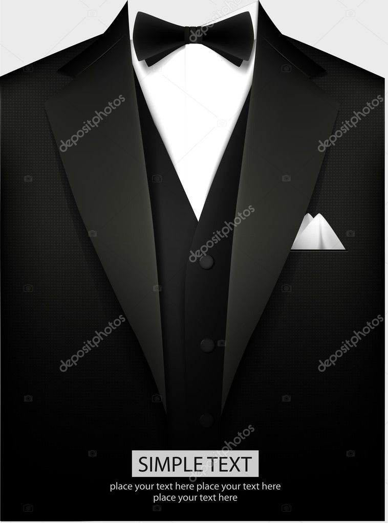 Tuxedo vector background with bow