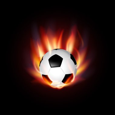 vektör arka plan ile yanan bir futbol topu