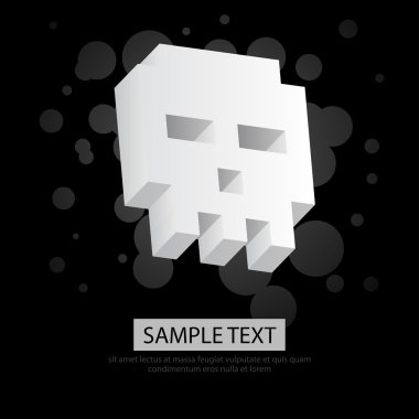 vektör piksel kafatası