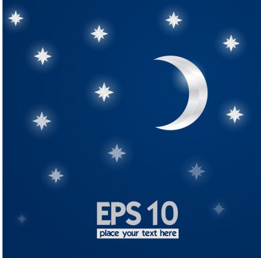 vektör gökyüzü birçok yıldızlar ve ay arka plan