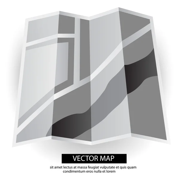 Siyah-beyaz vektör harita — Stok Vektör