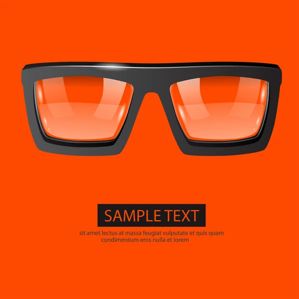 Vector glasses orange background — Stock Vector