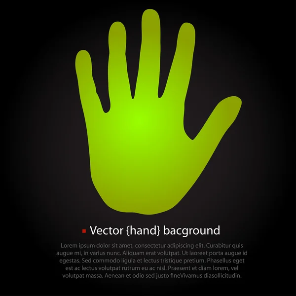 Vector fondo de mano verde — Vector de stock