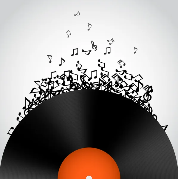 Абстрактный музыкальный фон. Виниловый диск — стоковый вектор
