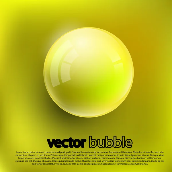 Bubbels op een gele achtergrond. — Stockvector