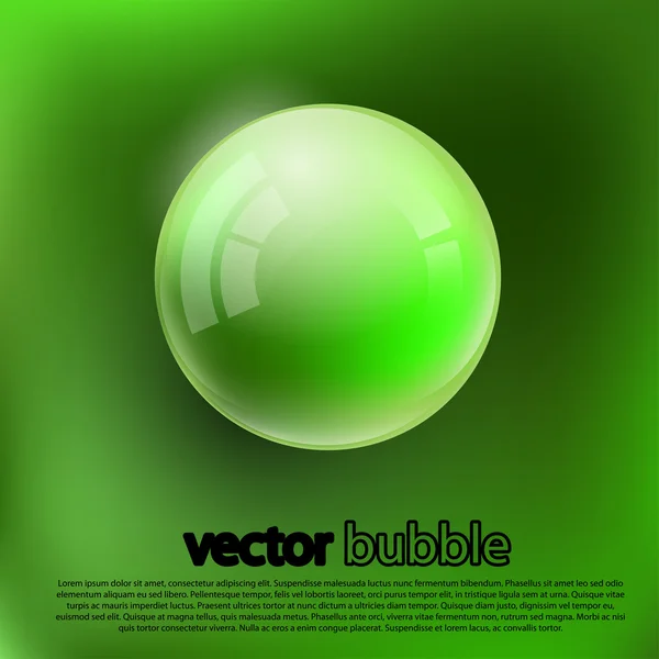 Bubbels op een groene achtergrond. — Stockvector