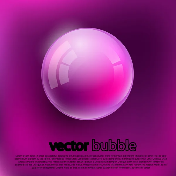 Bubblor på en lila bakgrund. — Stock vektor