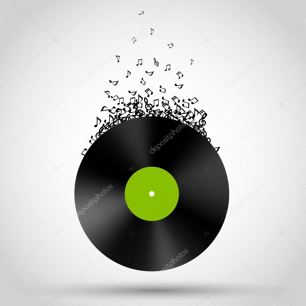 Abstract music background. Vinyl disk