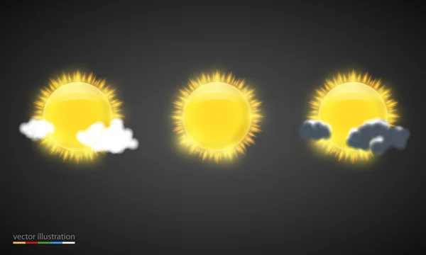 Vector weather forecast icons. — Stock Vector