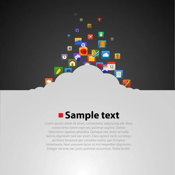 Облако с элементами приложения — стоковый вектор
