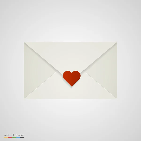 Brief mit Herz. — Stockvektor