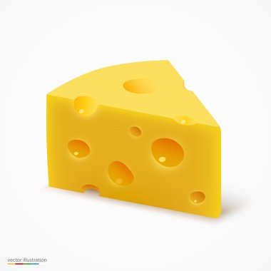 Triangular piece of cheese. Vector