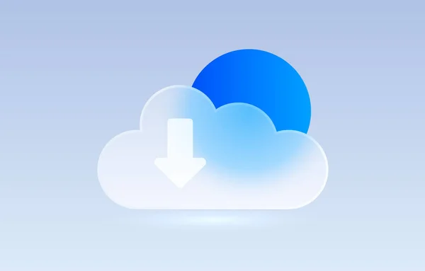 Nube de vidrio icono transparente, signo de colección. Vector — Vector de stock