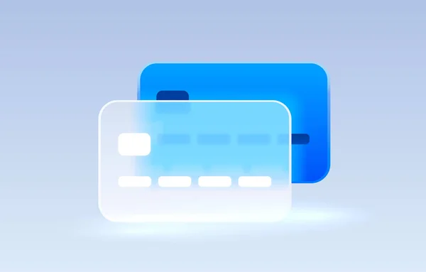 ガラスクレジットカード透明アイコン、コレクションサイン。ベクトル — ストックベクタ