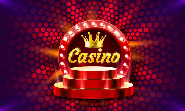 Ganador de la escena del casino, la corona del ganador. Vector — Archivo Imágenes Vectoriales