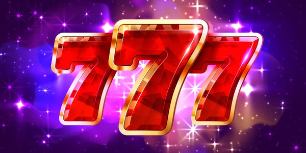 Slot machine wint de jackpot. Cosmos casino. 777 Groot win concept. — Stockvector