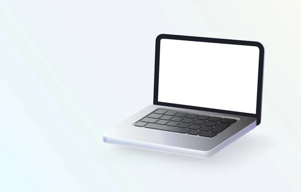 Laptop Icoon Wit Scherm Computer Frame Werk Vectorillustratie — Stockvector