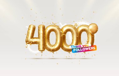 Teşekkürler takipçiler, 4k çevrimiçi sosyal grup, mutlu bayrak kutlamaları, Vektör